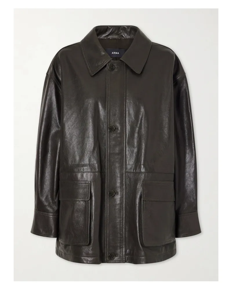 Arma Leather Jacket - Brown Brown