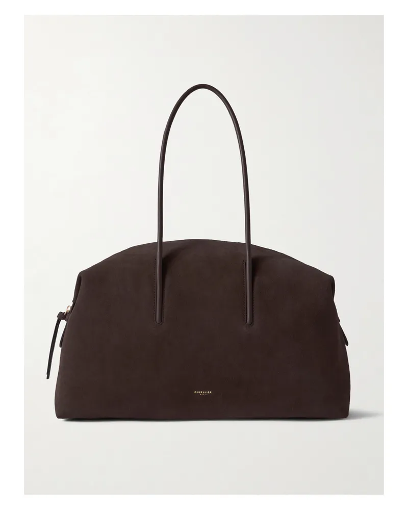 DeMELLIER The Stockholm Leather-trimmed Suede Tote Bag - Brown Brown