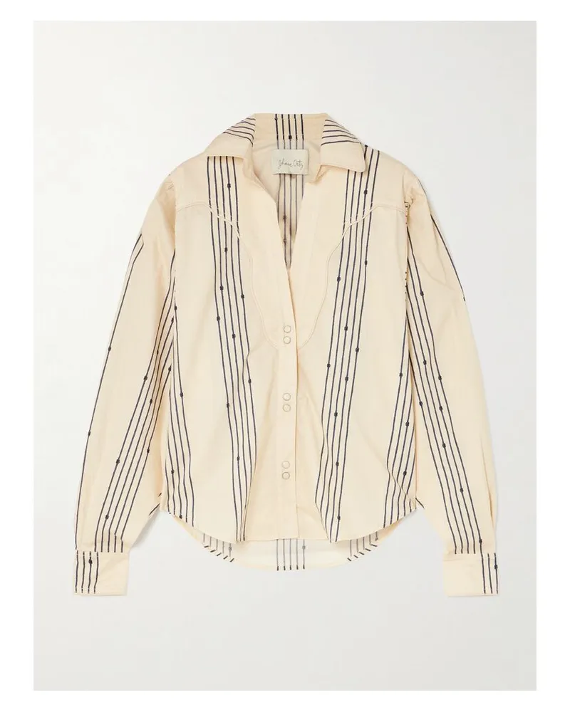 Johanna Ortiz Cabos Sueltos Hemd Aus Bedruckter Baumwollpopeline - Creme Creme