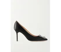 Hangisi 90 Crystal-embellished Satin Pumps - Black