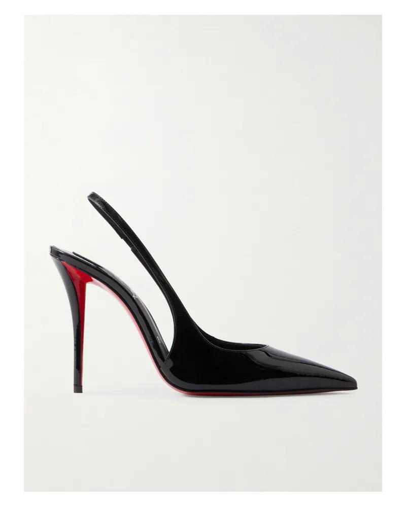 Christian Louboutin Miss Z 100 Patent-leather Slingback Pumps - Black Black