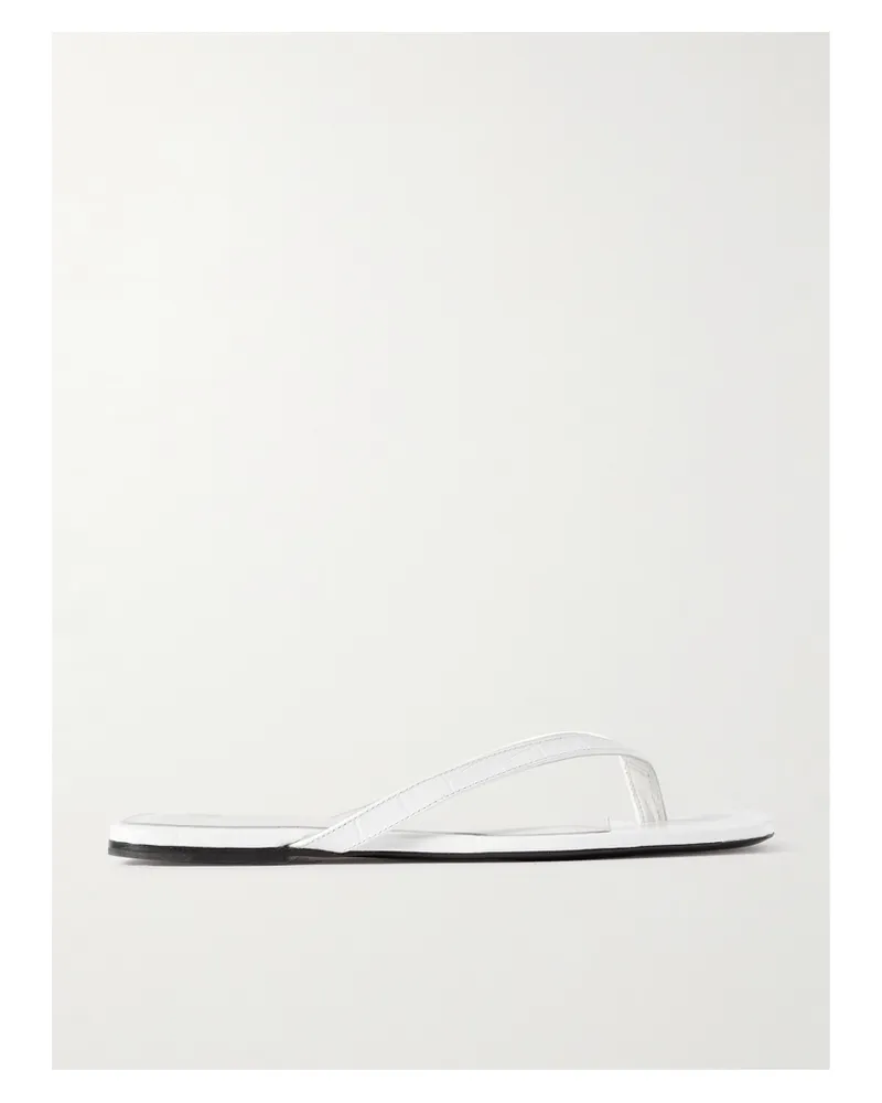 Totême Zehensandalen Aus Leder Mit Krokodileffekt - Weiß Weiß