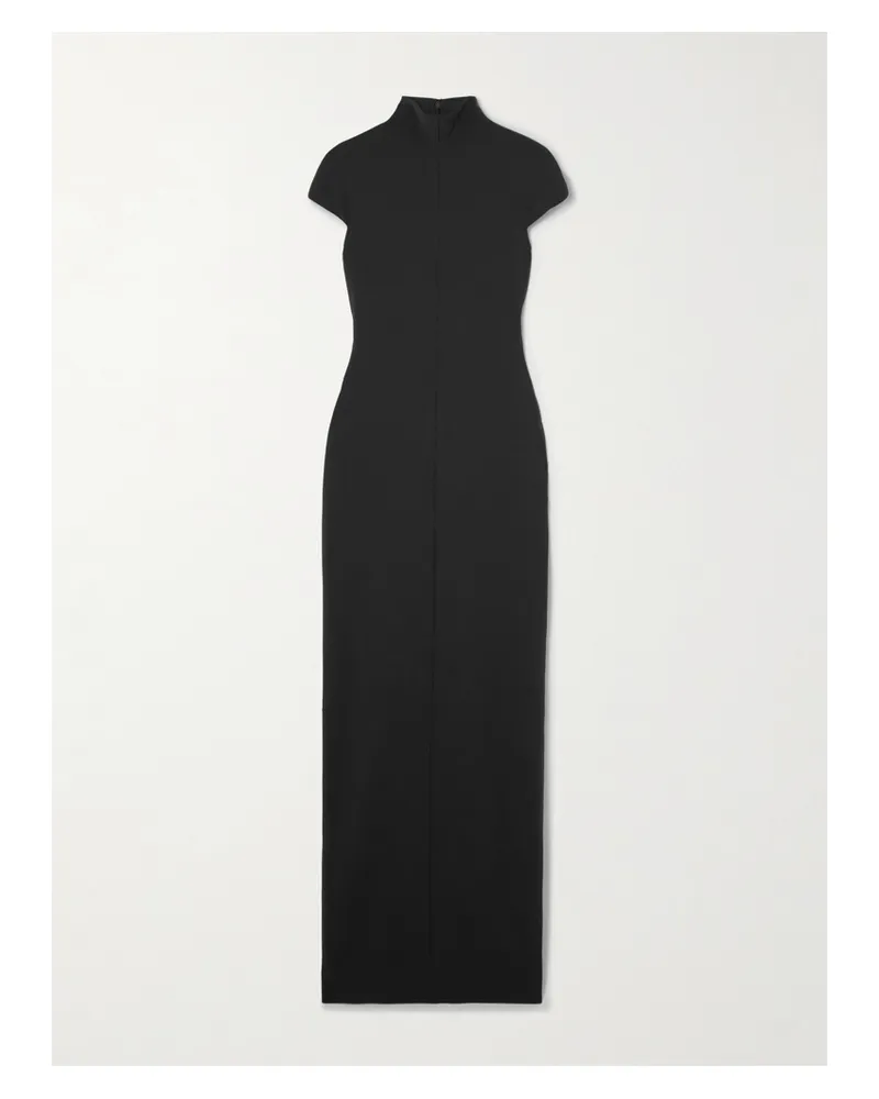 Solace London Lang Robe Aus Stretch-crêpe - Schwarz Schwarz