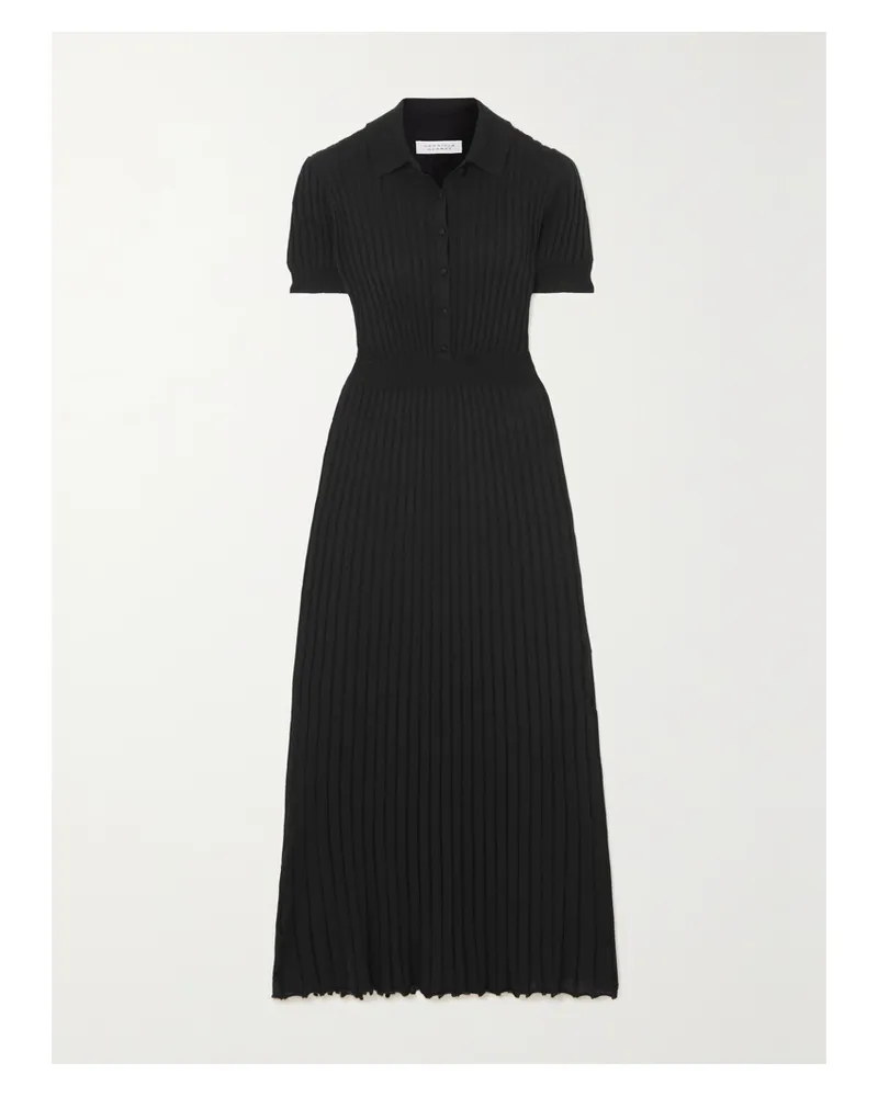 Gabriela Hearst Amor Ribbed Silk And Cashmere-blend Maxi Dress - Black Black