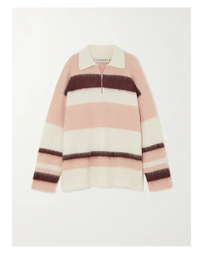 Zankov Dimitri Pullover Aus Gebürstetem Strick Mit Streifen - Pink Pink