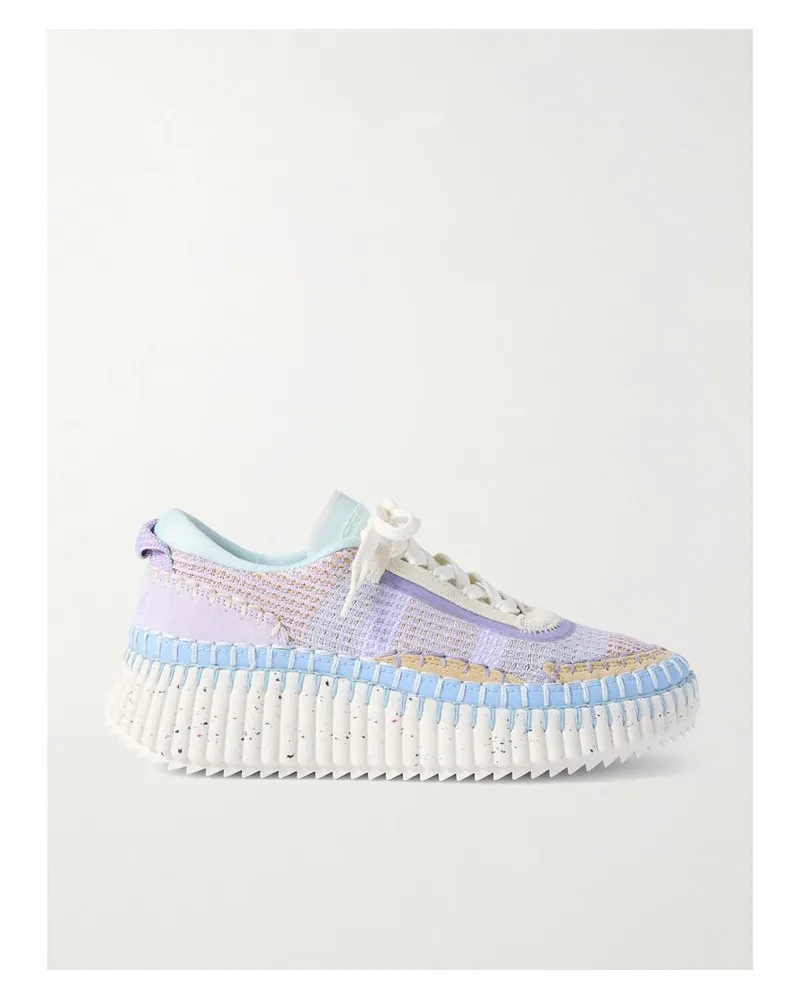 Chloé Nama Sneakers Aus Veloursleder Und Mesh Mit Stickereien - Lila Lila