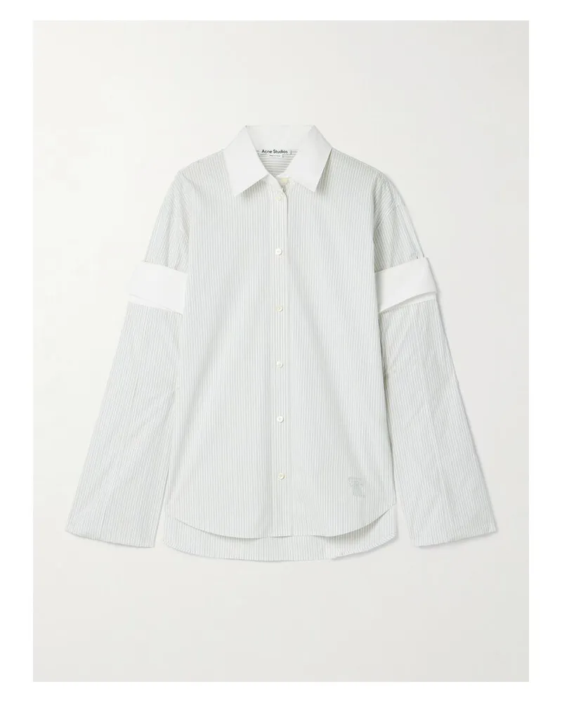 Acne Studios Mehrlagiges Hemd Aus Gestreifter Baumwollpopeline - Weiß Weiß