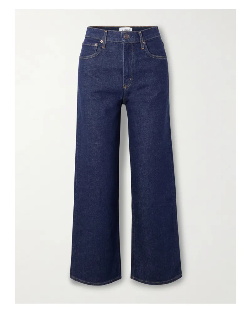 AGOLDE Ren Cropped High-rise Wide-leg Jeans - Blue Blue