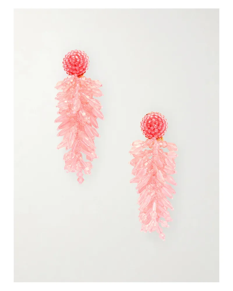 Oscar de la Renta Cluster Ohrclips Mit Zierperlen Und Goldfarbenen Details - Pink Pink