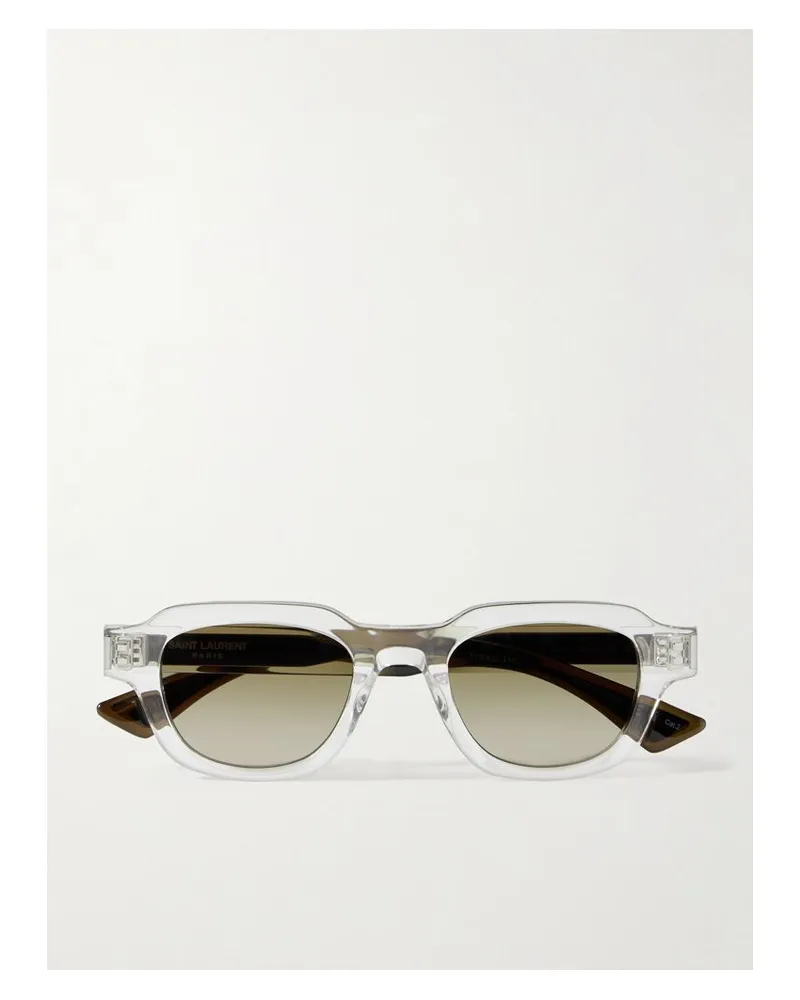 Saint Laurent Sonnenbrille Mit D-rahmen Aus Azetat Mit Silberfarbenen Details - Neutral Neutral