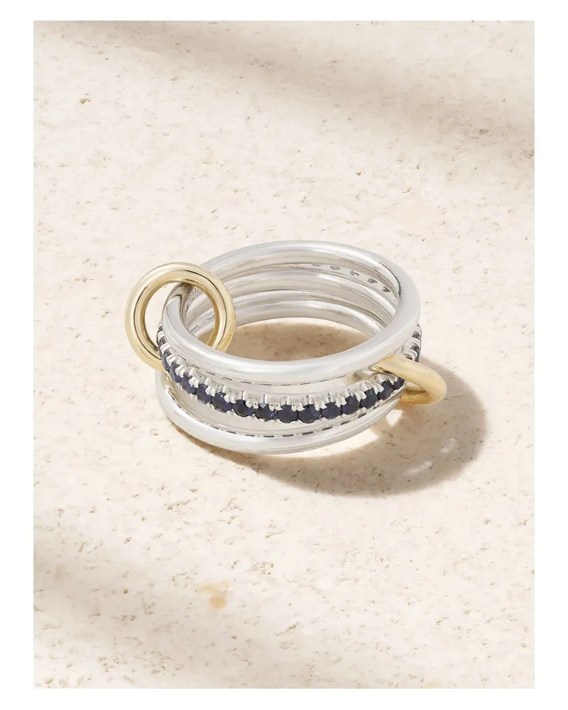 Spinelli Kilcollin Tigris Ring Aus 18 Karat Gold Und Sterlingsilber Mit Saphiren Silber