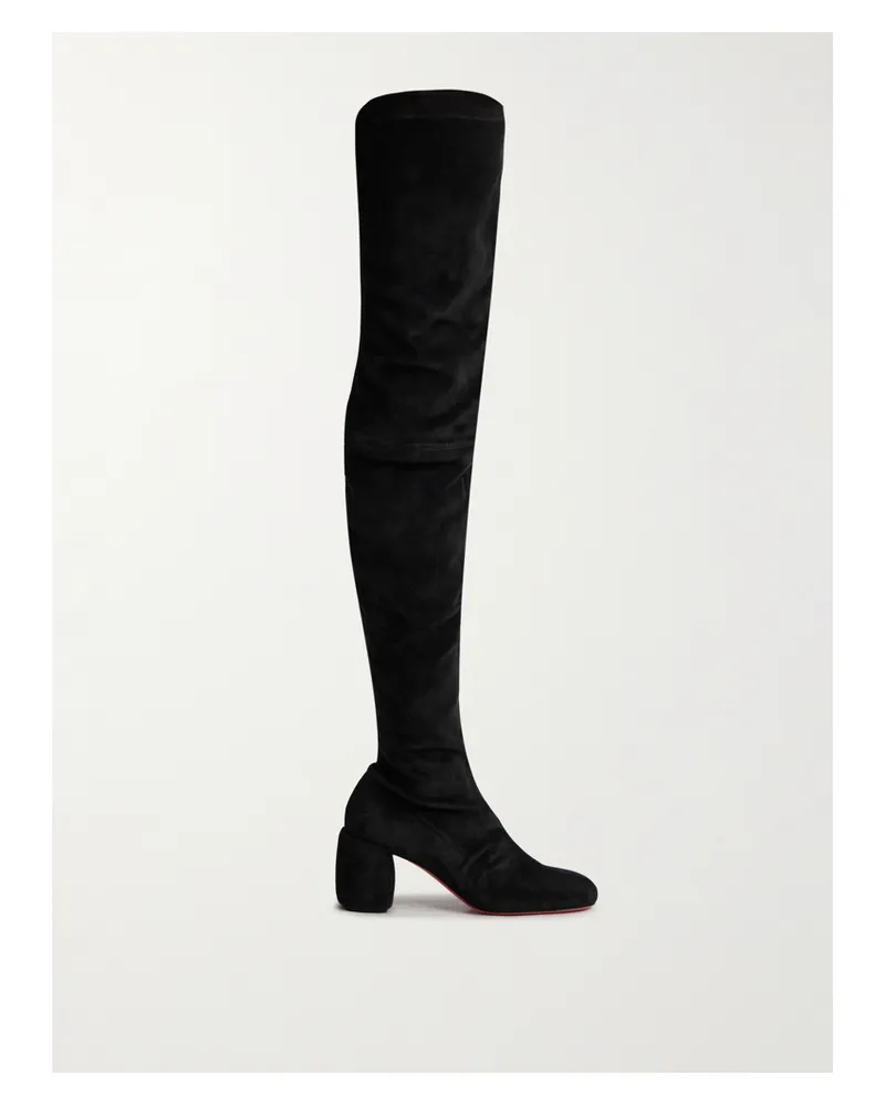Christian Louboutin Minny Suede Over-the-knee Boots - Black Black