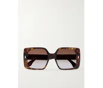 Oversized-sonnenbrille Mit Eckigem Rahmen Aus Azetat In Hornoptik