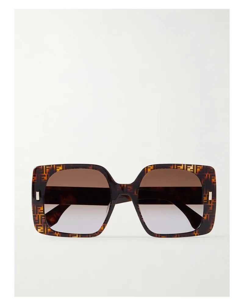Fendi Oversized-sonnenbrille Mit Eckigem Rahmen Aus Azetat In Hornoptik Horn
