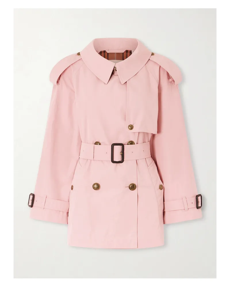 Burberry Fitzrovia Double-breasted Belted Cotton-poplin Trench Coat - Pink Pink