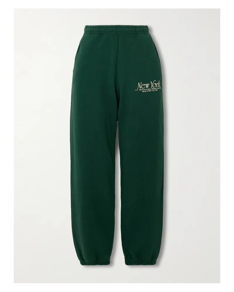 SPORTY & RICH Ny 94 Jogginghose Aus Baumwoll-jersey Mit Print - Grün Grün