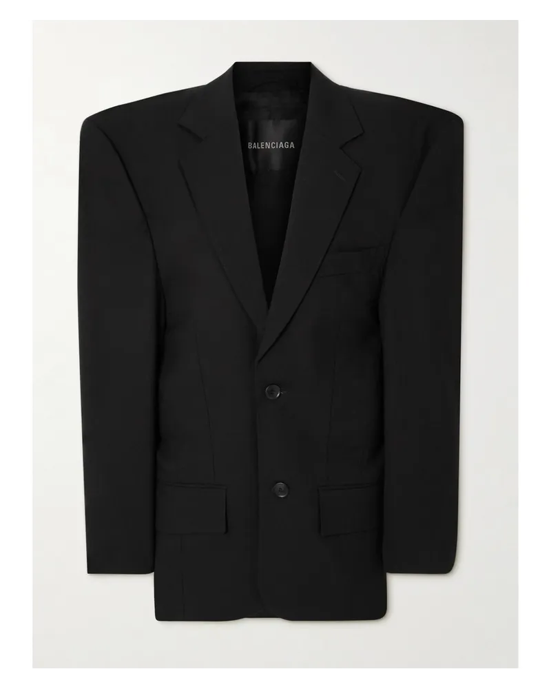 Balenciaga Oversized-blazer aus Wolle Schwarz