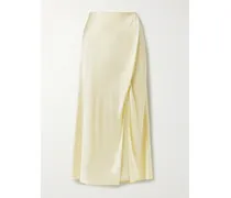 Demi Satin Midi Skirt - Yellow