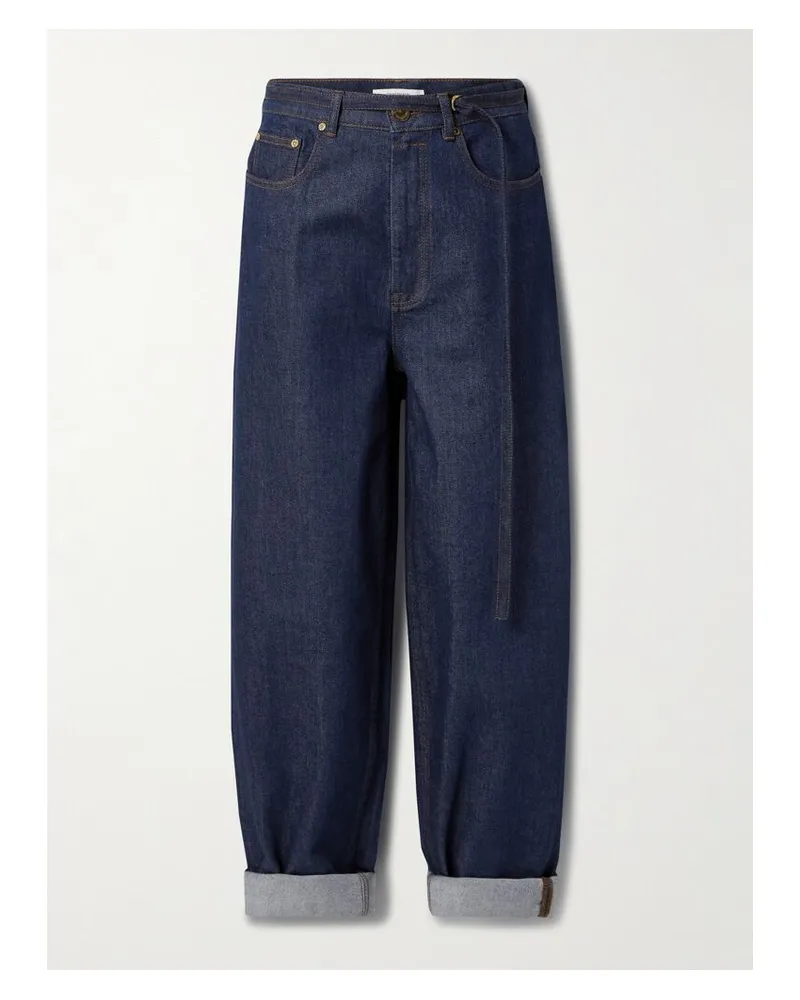 Zimmermann Illuminate Hoch Sitzende Barrel-jeans Mit Gürtel - Blau Blau