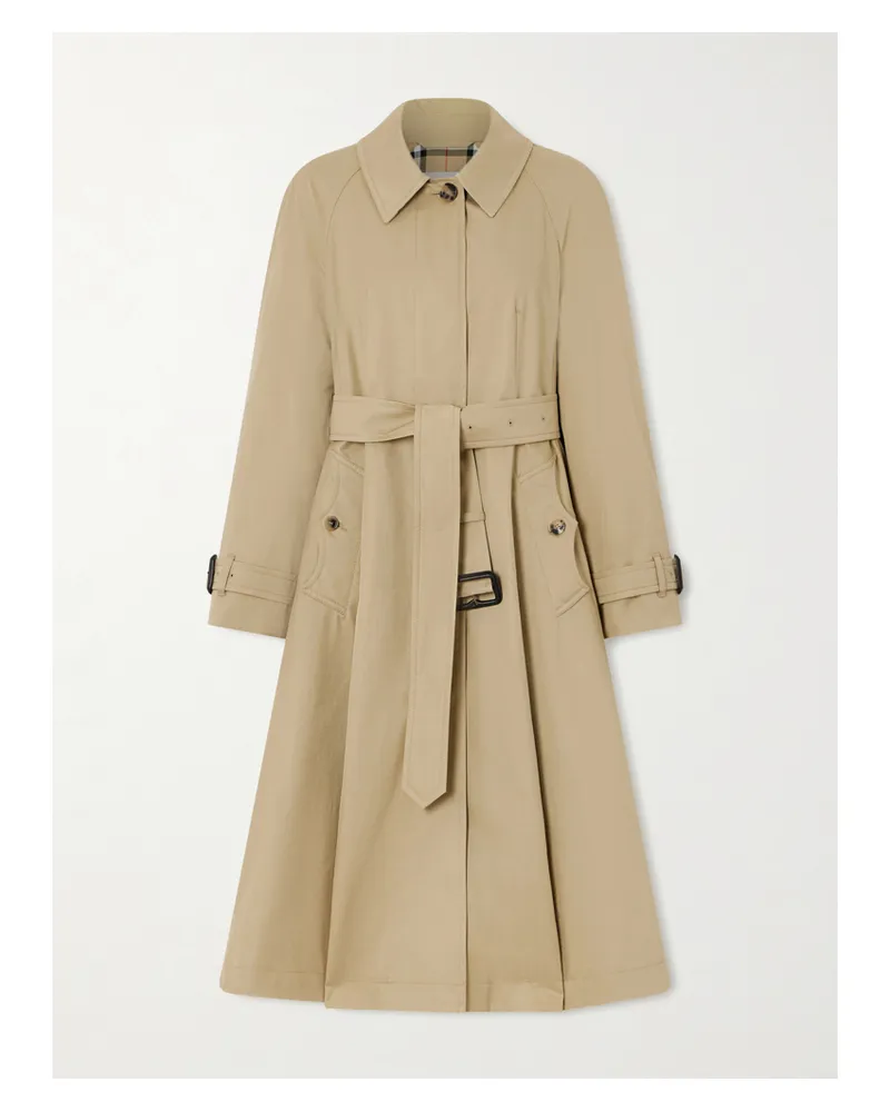 Burberry Ellingham Belted Cotton-gabardine Trench Coat - Neutrals Neutrals