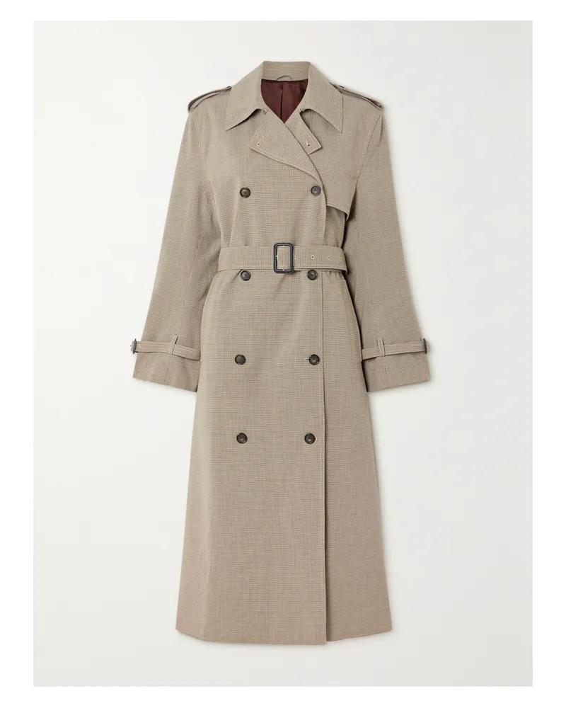 Totême Trenchcoat Aus Einer Wollmischung Mit Hahnentrittmuster Und Gürtel - Neutral Neutral