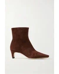 STAUD Wally Ankle Boots aus Veloursleder Braun