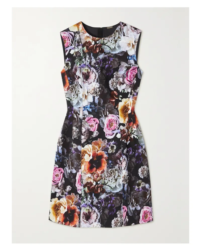 Adam Lippes Minikleid Aus Twill Aus Stretch-baumwolle Mit Blumenprint - Schwarz Schwarz