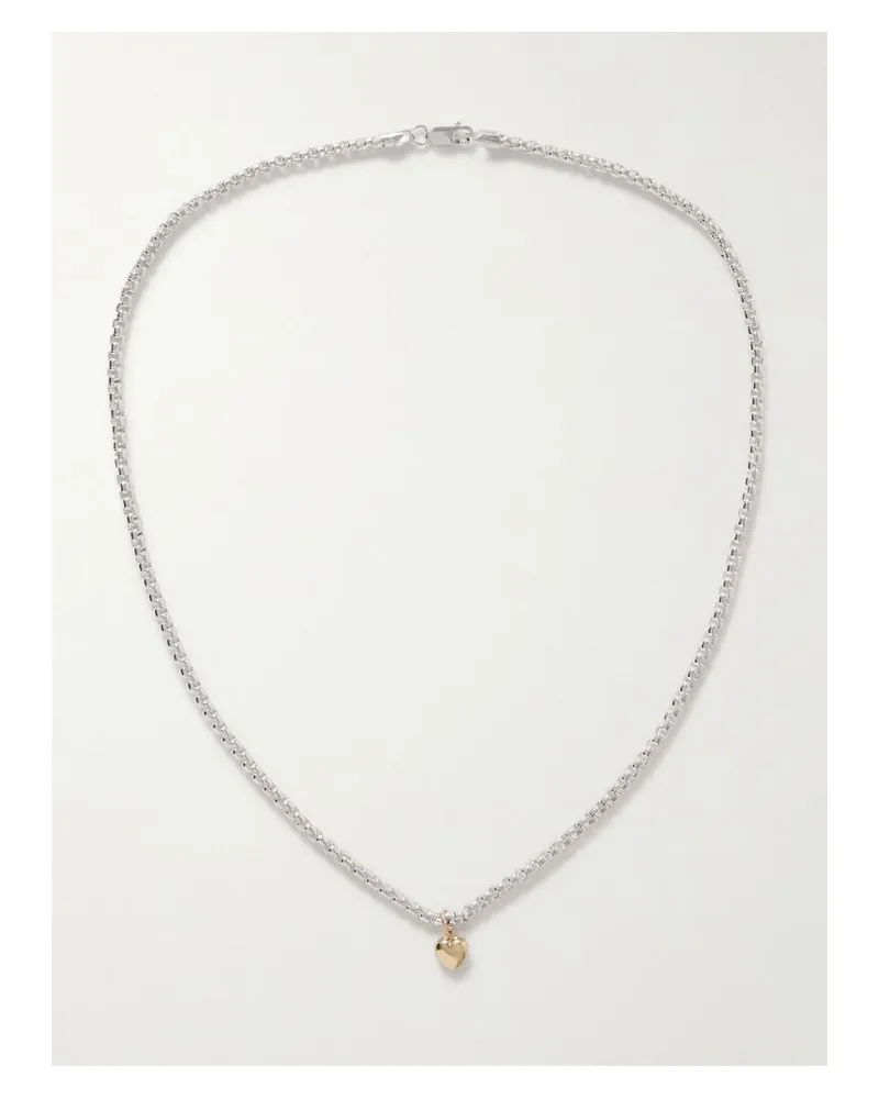 Loren Stewart Gordita Kette Aus Sterlingsilber Mit Vergoldeten Details - Weiß Weiß