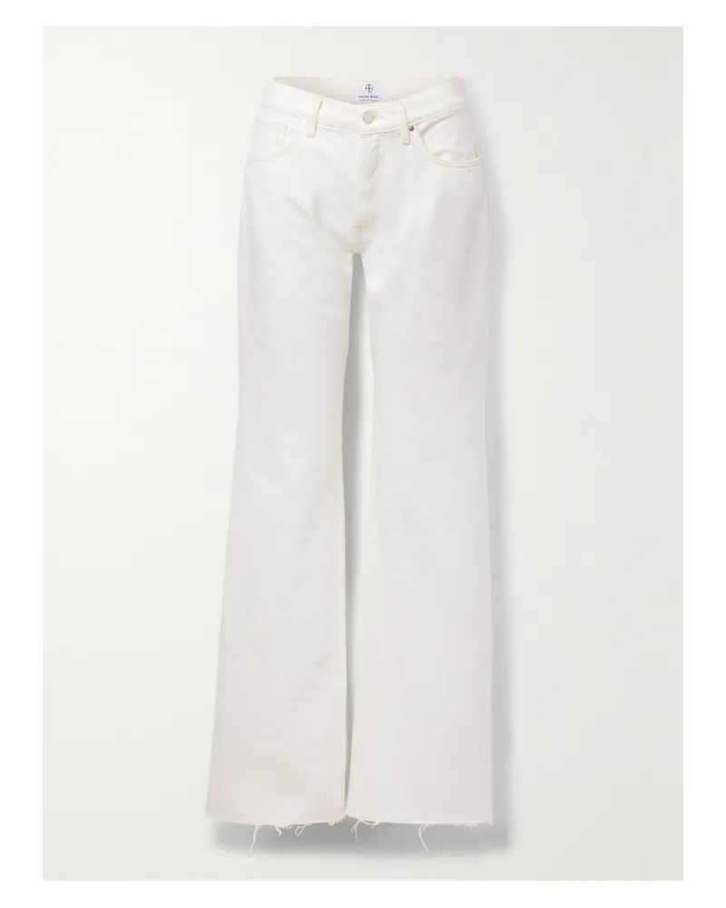 Anine Bing Hugh Hoch Sitzende Jeans Mit Geradem Bein Und Fransen - Elfenbein Elfenbein