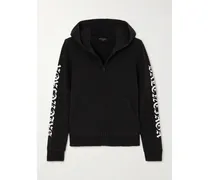 Hoodie Aus Jersey Aus Einer Baumwollmischung Mit Print In Distressed-optik - Schwarz