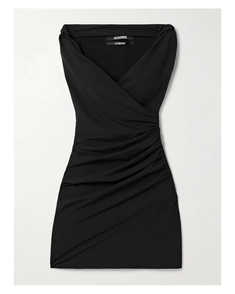 Jacquemus Rita Minikleid Aus Crêpe De Chine Mit Raffungen - Schwarz Schwarz