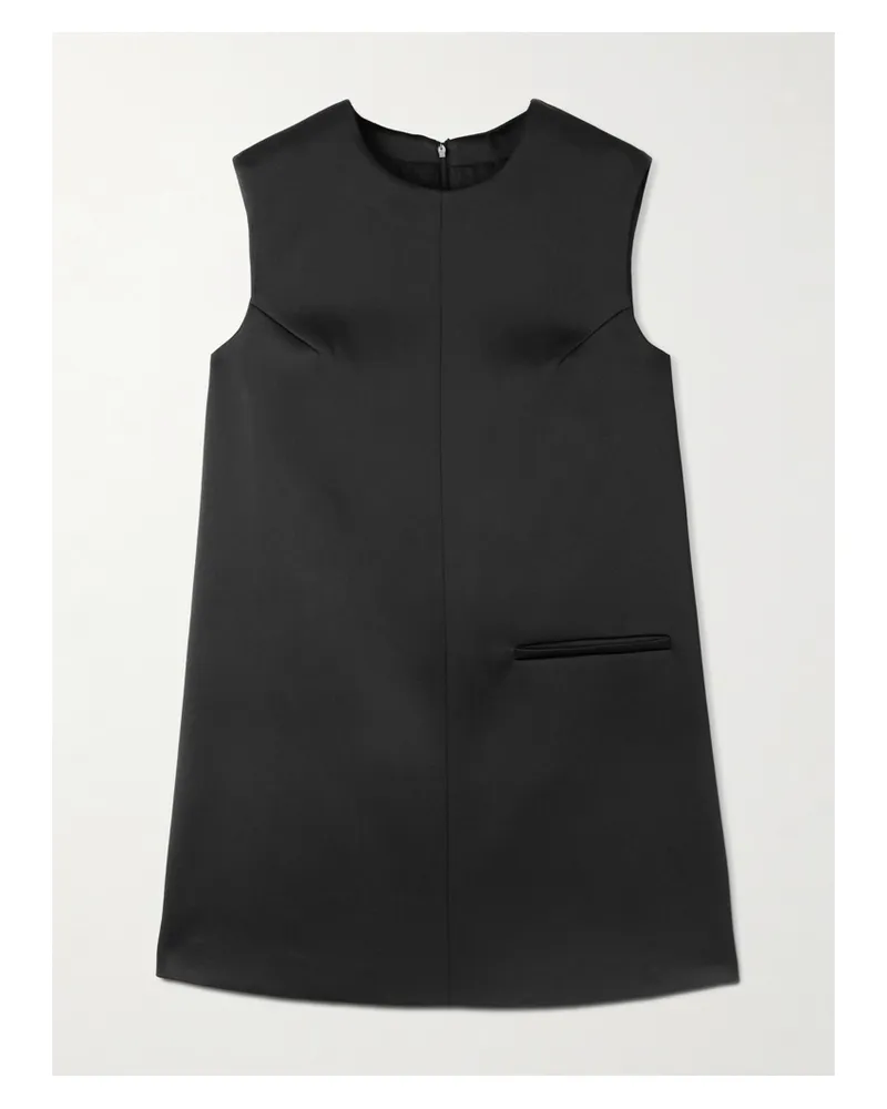 Róhe Minikleid Aus Recyceltem Satin Mit Cape-effekt - Schwarz Schwarz