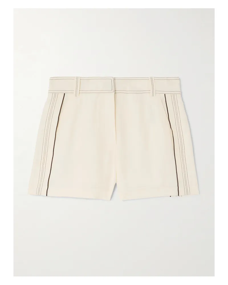 Tory Burch Shorts Aus Webstoff Mit Paspeln - Weiß Weiß