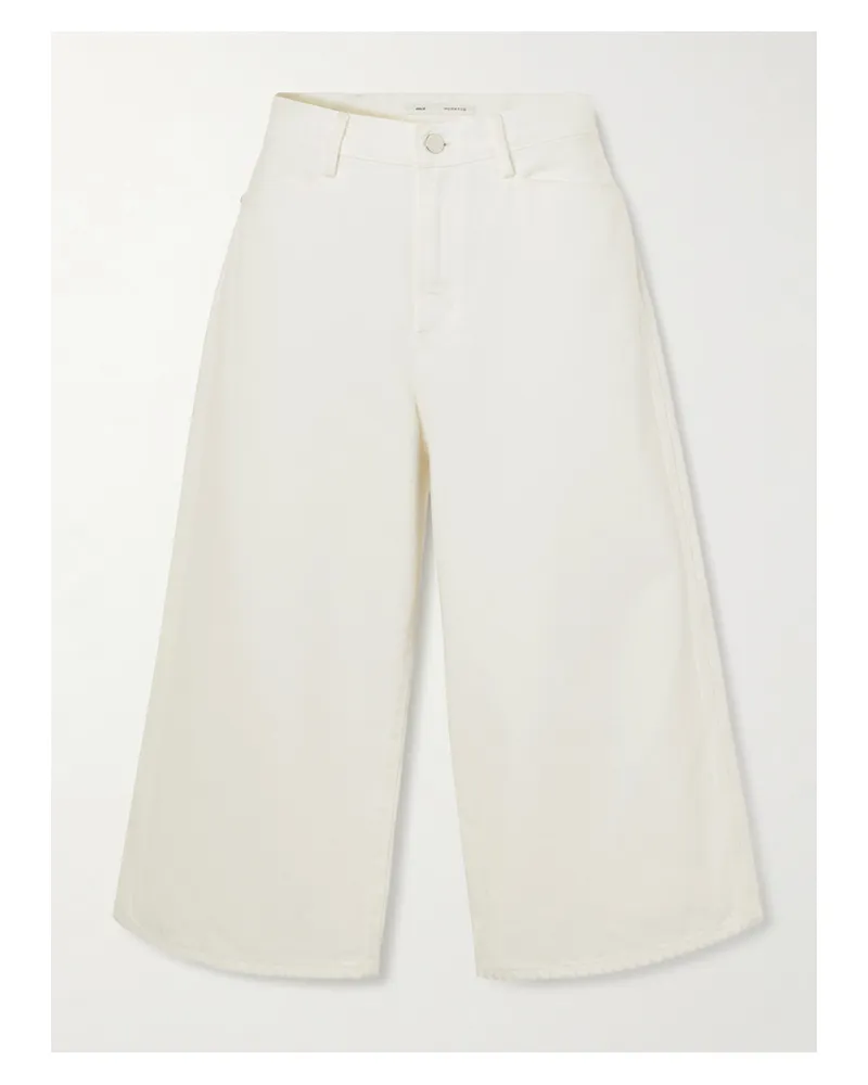 AGOLDE Maria Mcmanus Skater Wide-leg Denim Shorts - White White