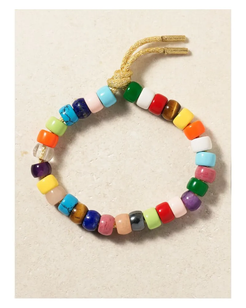 Carolina Bucci Forte Beads Rainbow Set Aus Einem Armband Aus Lurex® Mit Mehreren Steinen Und Details Aus 18 Karat Gold Gold