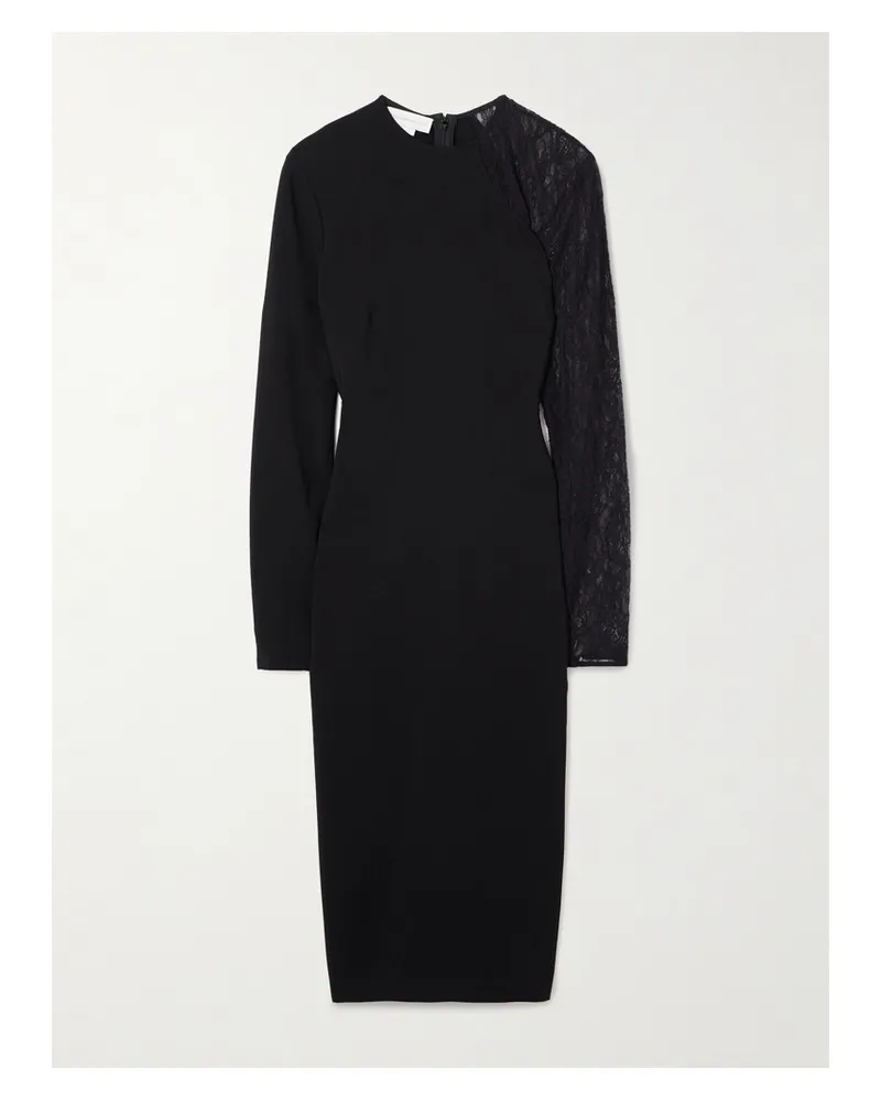 Stella McCartney Miracle Kleid Aus Crêpe Mit Spitzeneinsätzen - Schwarz Schwarz