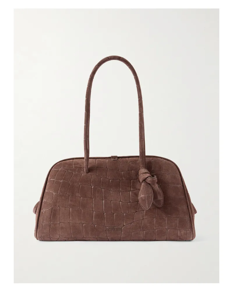 Jacquemus The Turisimo Große Tote Aus Veloursleder Mit Krokodileffekt - Braun Braun