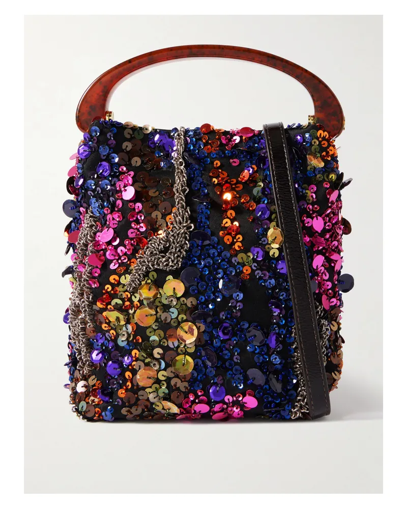 Dries van Noten Sequined Satin Shoulder Strap - Multi Multi