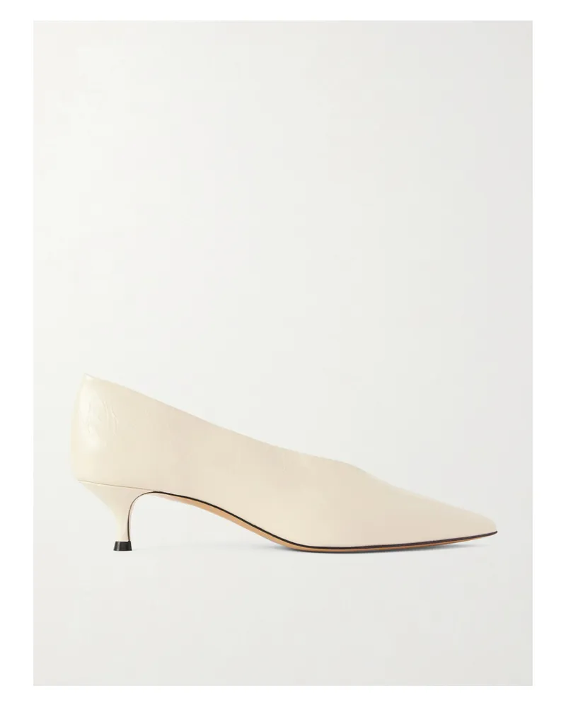 Le Monde Béryl Babouche Crinkled-leather Pumps - Neutrals Neutrals