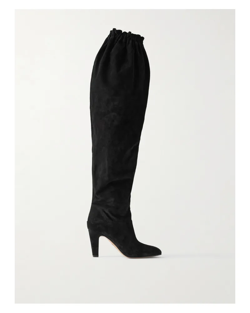 Chloé Eve Overknees Aus Veloursleder - Schwarz Schwarz