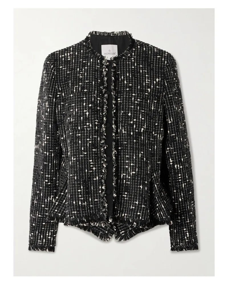 Moncler Verneuil Jacke Aus Tweed Aus Einer Leinen-baumwollmischung - Schwarz Schwarz