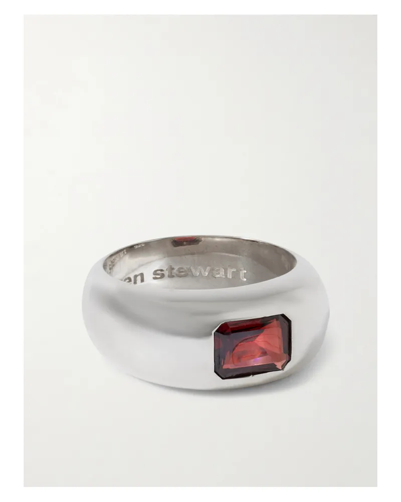 Loren Stewart Gentry Sterling Silver Garnet Ring Silver