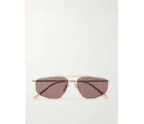 Aviator-style Gold-tone Sunglasses