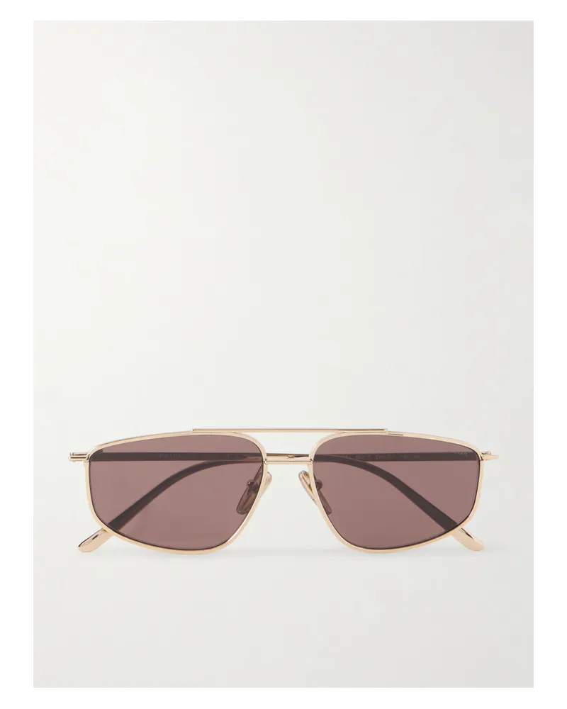 Prada Goldfarbene Pilotensonnenbrille Gold