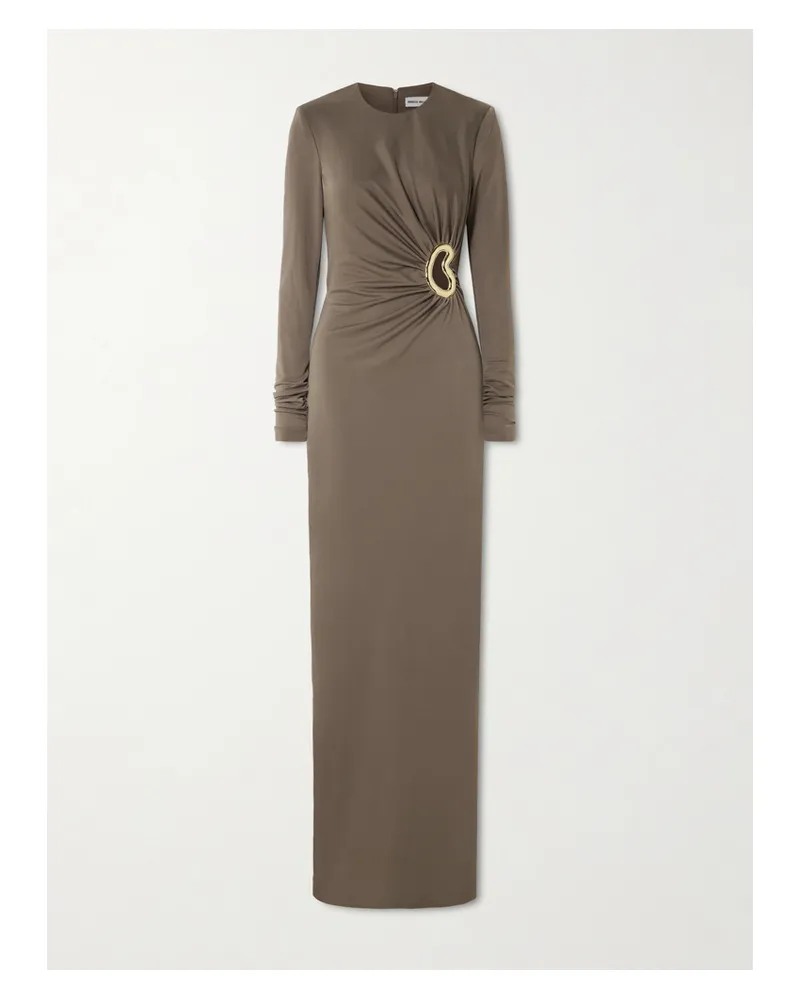Rebecca Vallance Mischa Robe Aus Stretch-jersey Mit Raffungen Und Verzierung - Grau Grau
