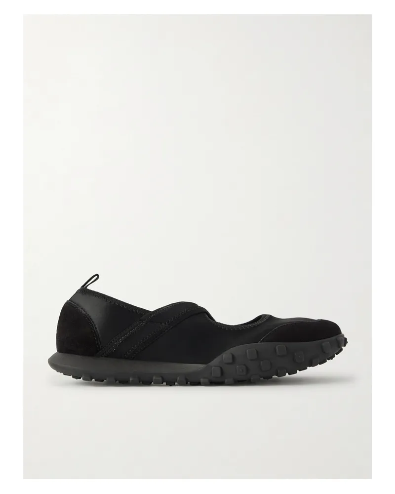 Jil Sander Suede-trimmed Satin Sneakers - Black Black