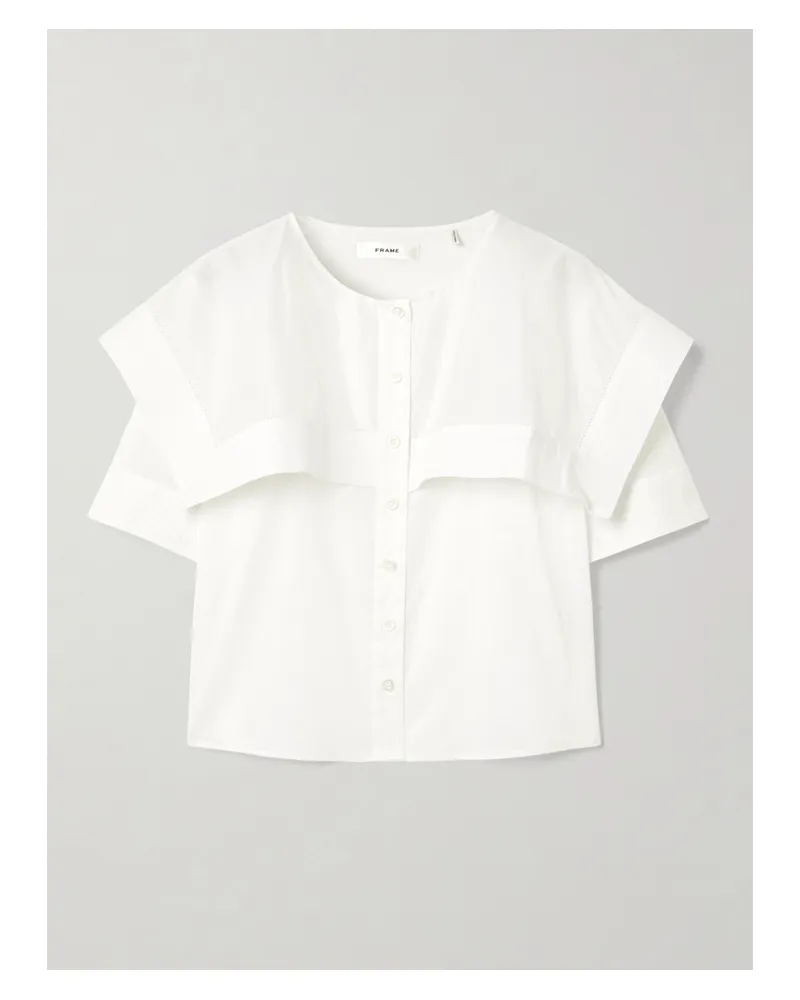 Frame Denim Cape-effect Cotton Shirt - White White