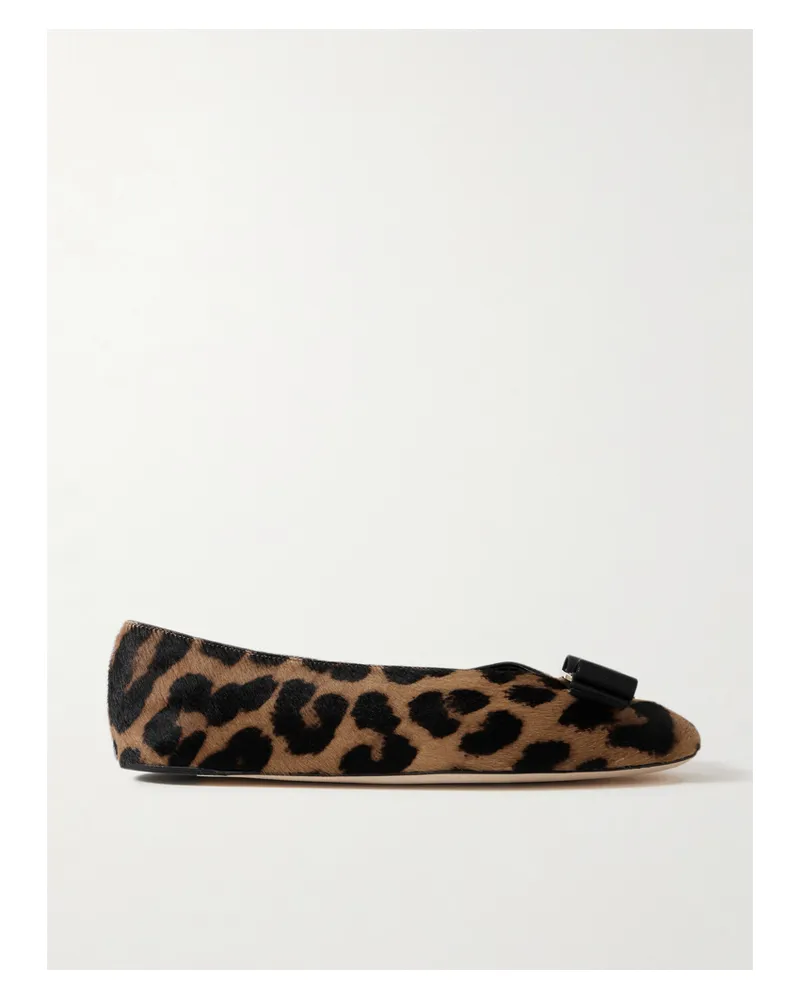 Ferragamo Vanna Ballerinas Aus Kalbshaar Mit Leopardenprint - Animal-Print Animal-print