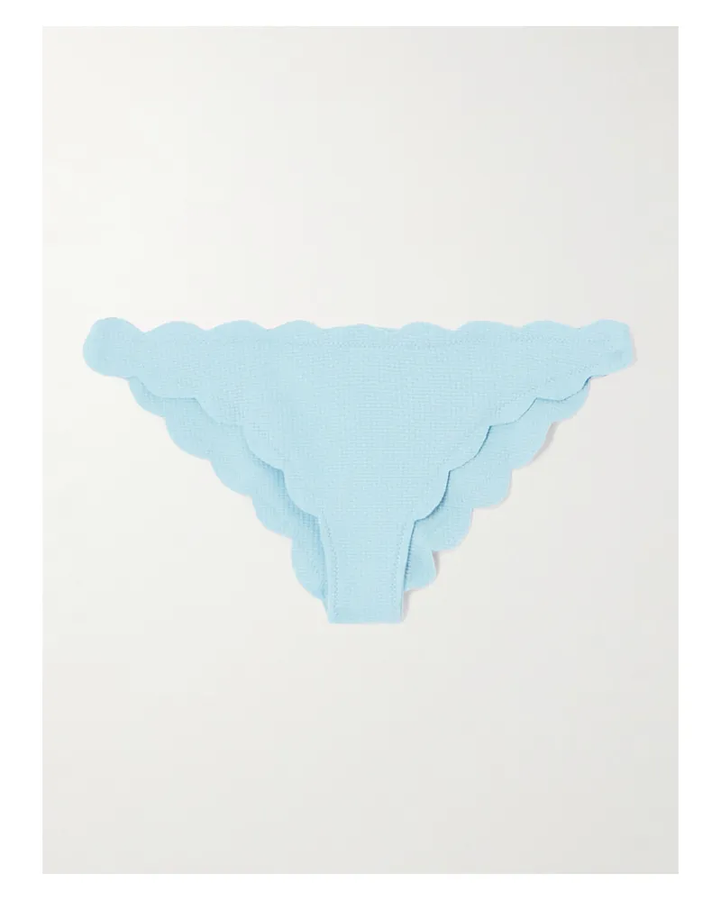 Marysia Antibes Bikini-höschen Aus Seersucker Mit Wellenkanten - Blau Blau