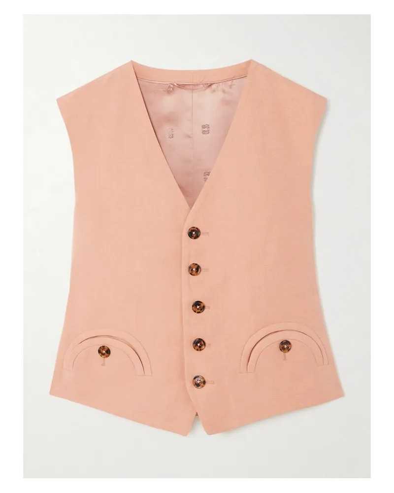 Blazé Milano Flica Feral Weste Aus Einer Seiden-leinenmischung - Pink Pink